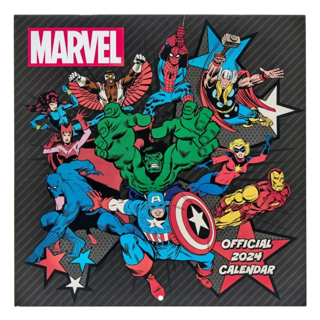MARVEL AVENGERS OFFICIAL 2024 Calendar Square 30 X 30cm Month to View