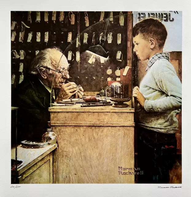 Norman Rockwell THE WATCHMAKER 1978 Signed Limited Edition Lithograph Art