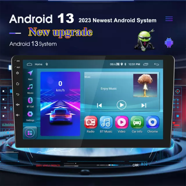 Car Stereo Radio Android 13 Carplay GPS Navi WiFi 10.1" Double 2Din Touch Screen 2