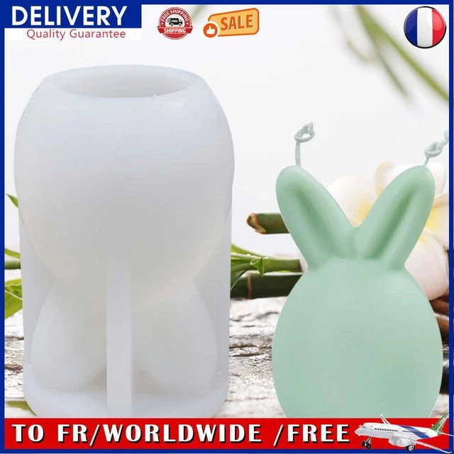 Bunny Silicone Candle Mold Egg Rabbit Head Aromatherapy DIY Plaster Mould (A)