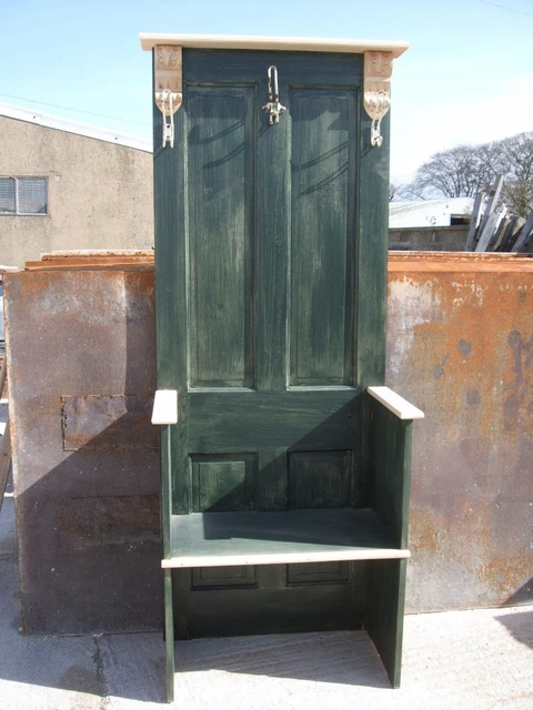 MONKS BENCH SEAT pew settle coat rack Hooks shoe storage rustic