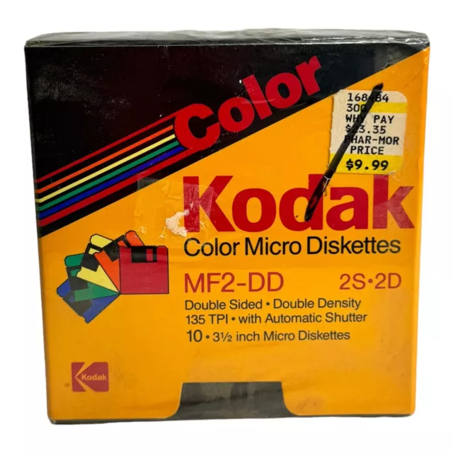 Kodak Color Micro Diskettes 3.5" 10 Pack 2S DD NOS Sealed