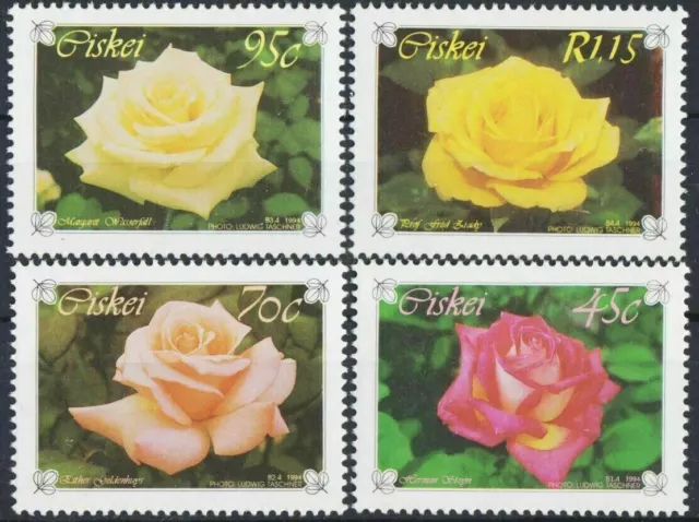 Ciskei 1994 Hybrid Roses Flowers Garden Plants Horticulture Nature 4v set MNH