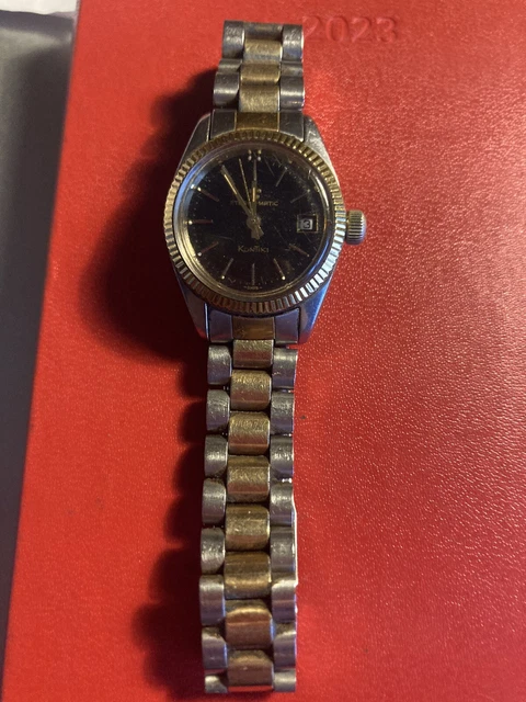 Orologio donna Eterna Matic, Modello Kontiki, quadrante nero, datario.