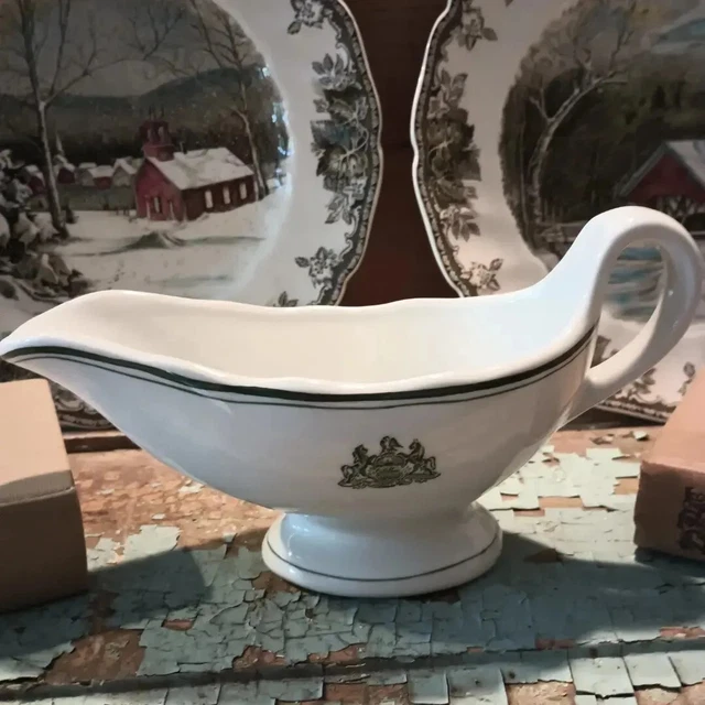 Vintage Jackson China Gravy Boat Pennsylvania Seal