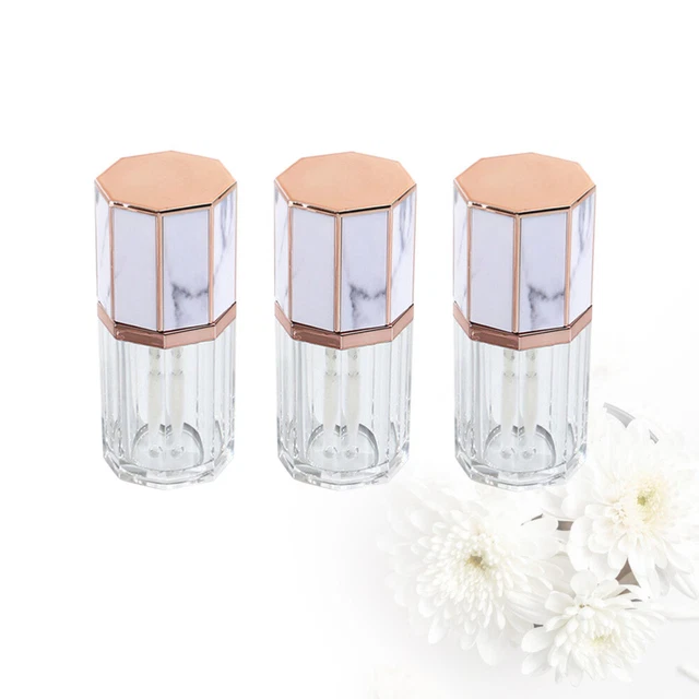 3 piezas Tubos de brillo labial De Plástico Depósito Maquillaje Depósito De Plástico Botella