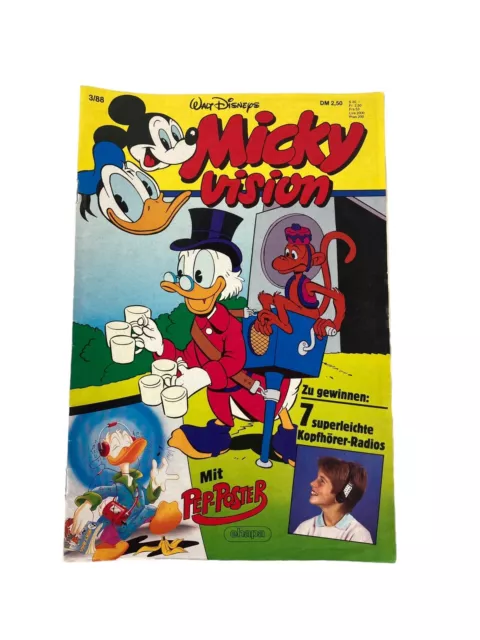 Walt Disneys Micky Vision Heft Nr. 3/88 + Pep-Poster ©1988