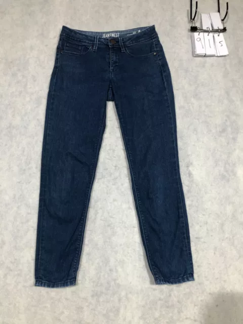 Jeanswest Size 8 Blue Womens Denim Jeans Zip Mid Rise Skinny Stretch