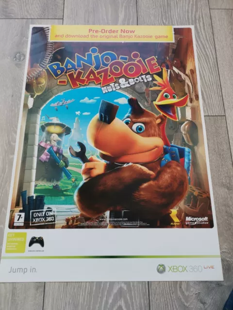 2008 BANJO-KAZOOIE Nuts & Bolts Xbox 360 Video Game= Promo Print AD /  POSTER