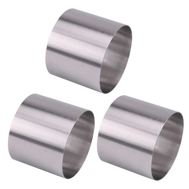 3x 6cm Round Mousse Mould Cake Stainless Steel Ring Pastry Mold Baking Tool