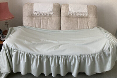 2 Pezzi Doppio Regency Royal Lenzuolo Valance per Letto Matrimoniale Azzurro Pallido 