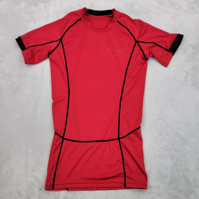 Tesla Shirt Mens Small Red Crew Muscle Workout Athletic Electric Elon Musk Adult