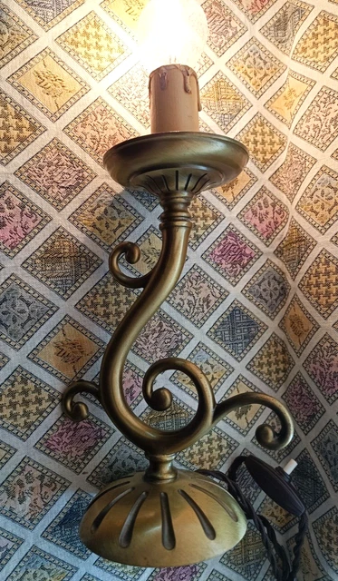 Vintage Designe Anni 50 Lampada Da Tavola  In Rame-Cm 28