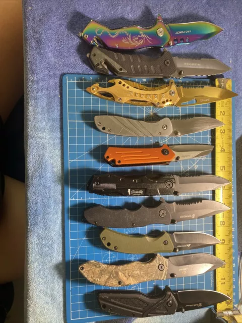 Lot Of 10 Branded Mtech, Humvee, Tac-Force  Folding Pocket Knife