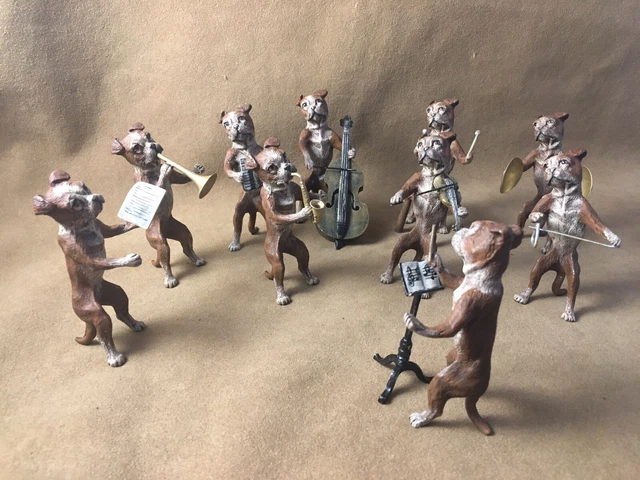 Bergmann Xaver / Magnifique Orchestre De Chiens Bronze De Vienne / Circa 1920