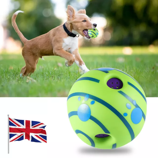 2xFunny Wobble Wag Giggle Ball Dog Play Training Pet Toy With  Sound Hot No Harm