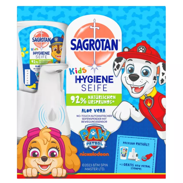 Sagrotan No touch automatischer Seifenspender Kids mit Paw Patrol Stempel gratis