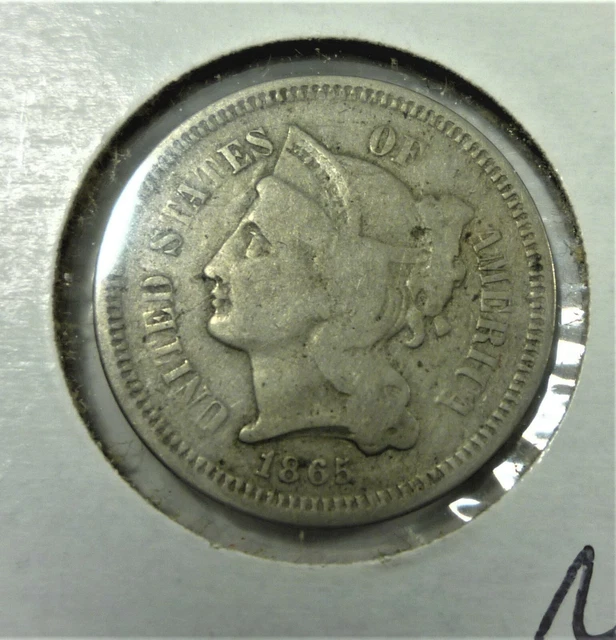 1865 Three Cent Nickel Piece 3C
