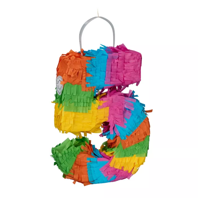 Pinata Zahl 5, Regenbogen Pinata Kinder, Zahlenpinata Geburtstag, Mini Piñata