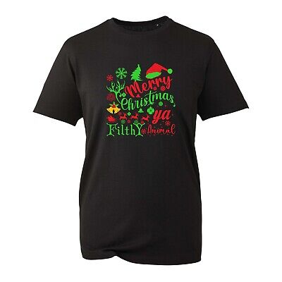 Merry Christmas Ya Filthy Animal T-Shirt, Funny Santa Ugly Merry Xmas Unisex Top