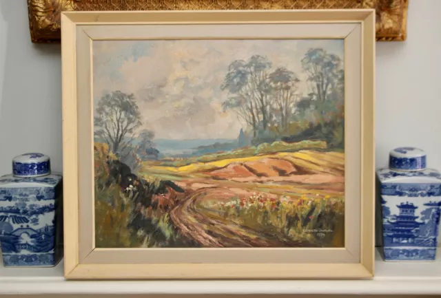KENNETH COWBURN (XX-): Cornish Landscape, Oil on Board, Signed Lower Right, 1974
