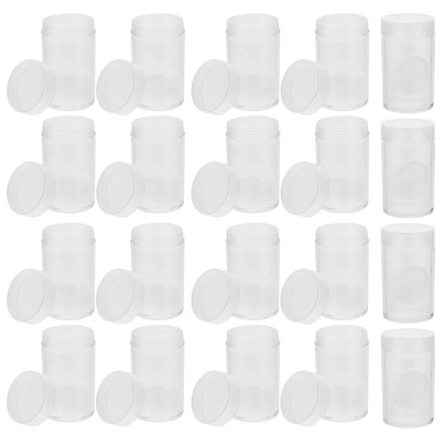 20 Pcs Coin Box Plastic Tube Coins Collector Case Compact Container Major
