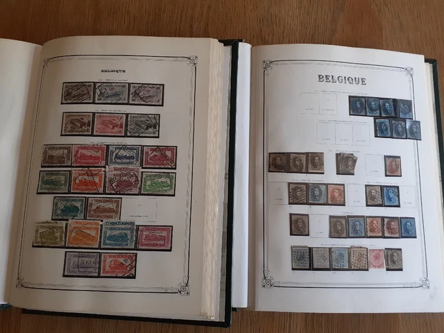 Belgique 2 Gros Albums Bien Rempli De Timbres Neuf Et Oblitérés En Double Et...