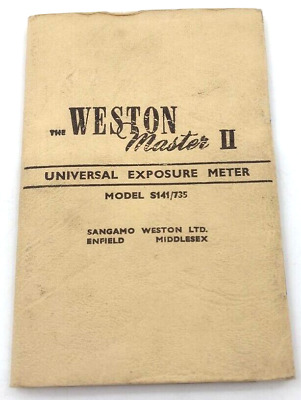 Libro de instrucciones Manual Weston Master Ii Universal exposímetro S141/735 Reino Unido