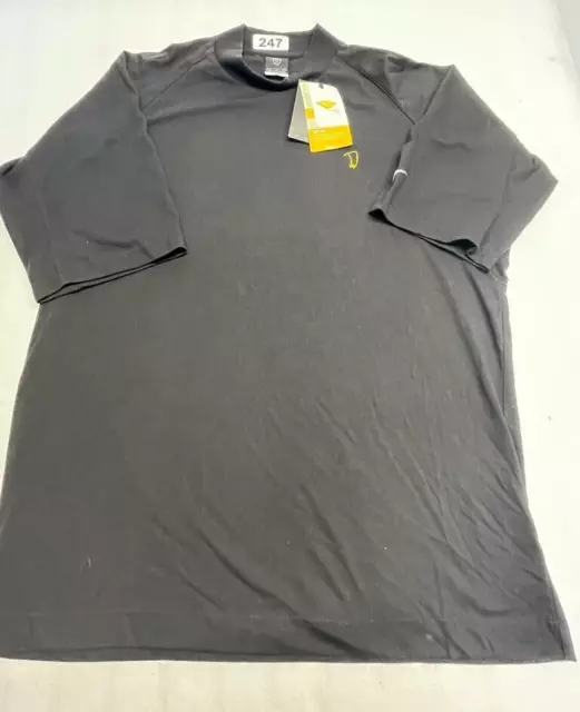 NIKE Golf Shirt Mens Medium Black Therma Fit Short Sleeve Outdoor Performance