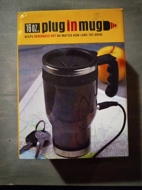 NEW 16 oz. Heated Travel Car Auto Mug Cup Stainless 12 Volt.       S2