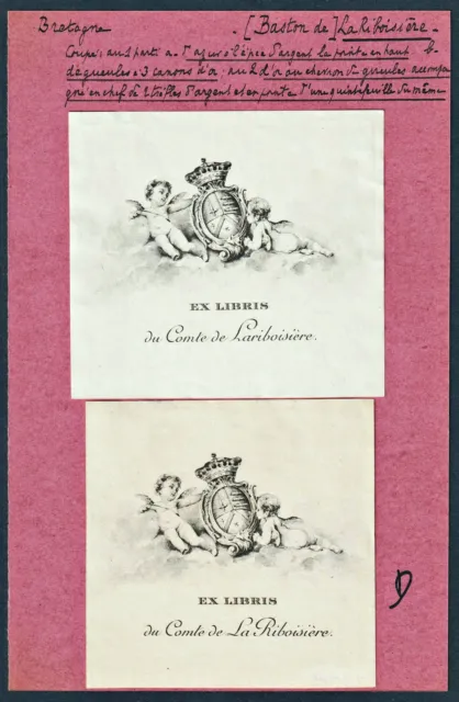 Comte De Lariboisiere Ex-Libris Blason Armoiries Armorial Bookplate Exlibris