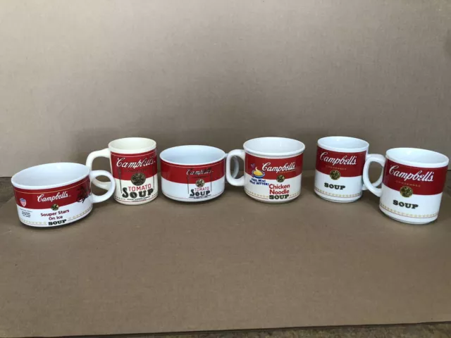 Vintage Campbell’s Soup Coffee Soup Bowls Mugs Cups Set Of 6