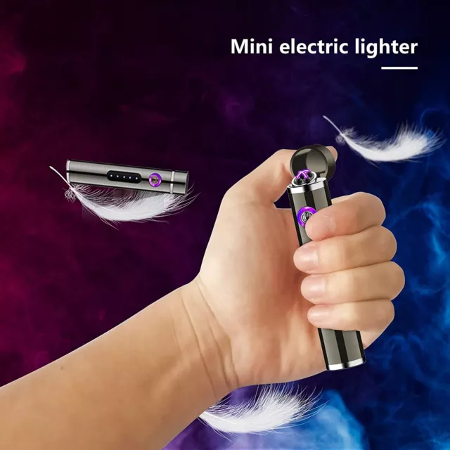 Mini USB Lighter,Dual Arc Lighter Electric Plasma Lighter Flameless Windproof UK 2