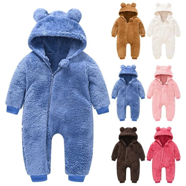 Tuta da neve coperta cappotto con cappuccio neonato bambino carino orso caldo spessa