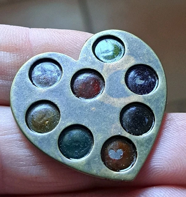 Bouton ancien - Laiton ajouré - Celluloïd - 22 mm - 1900 - Celluloid Button
