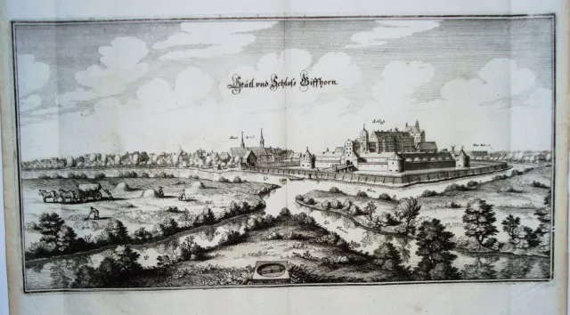 Stadt und Schloß Giffhorn seltener  Merian Kupferstich Erstausgabe 1654