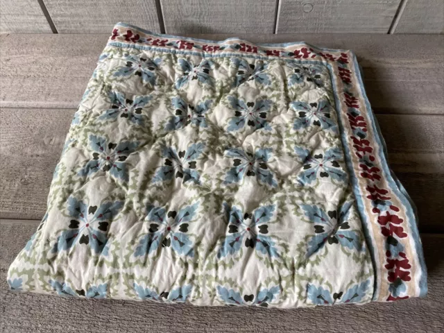 Garnett Hill Quilted Block Print Euro Sham