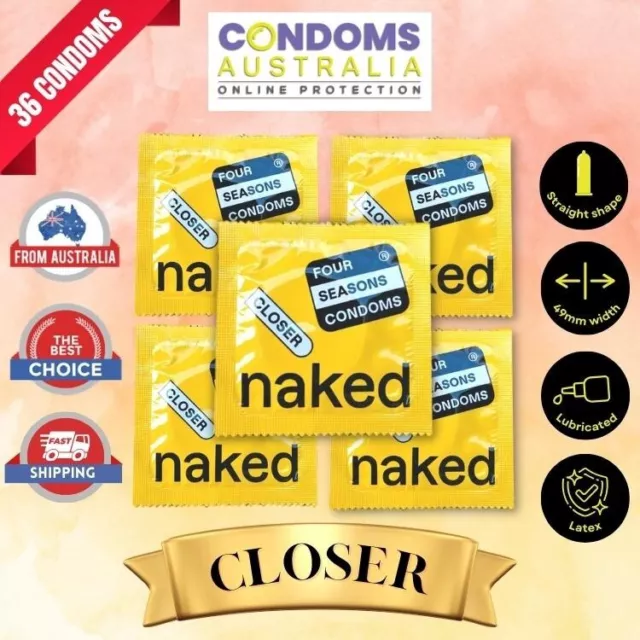 FOUR SEASONS NAKED CLOSER FIT 36 Small Tight Fit Size Condoms Bulk Pack