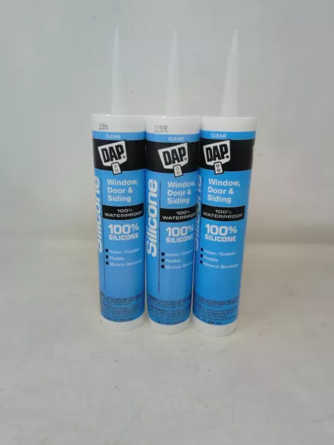 DAP Silicone Window, Door, & Siding Waterproof Sealant 9.8 oz - Clear - 3 Pack