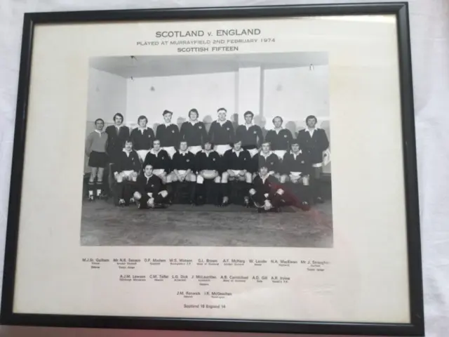 Original B&W Photograph Scotland Rugby Union Team 02/02/1974 at Murrayfield