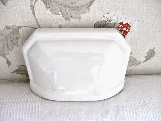 Ancien grand porte savon mural applique double en porcelaine ART Déco 1kg 750 4