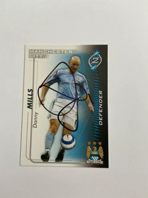 Danny Mills - Manchester City Fc Fussball Signierte Schusskarte