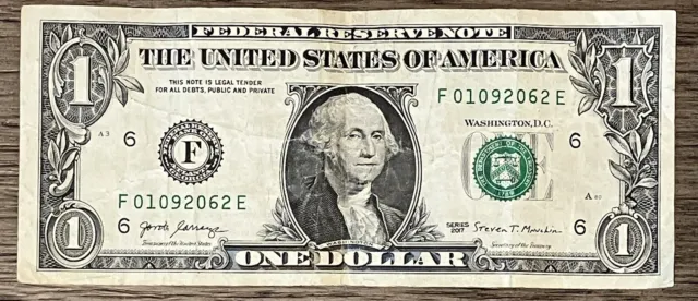 Dollar Bill Birthday Note (Future) January 9, 2062 Series 2017 F01092062E
