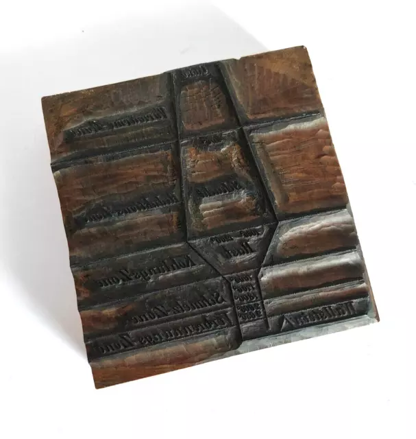 Holz Druckstock Klischee Stempel Hochofen Eisenverarbeitung Ingenieur Lehrbuch