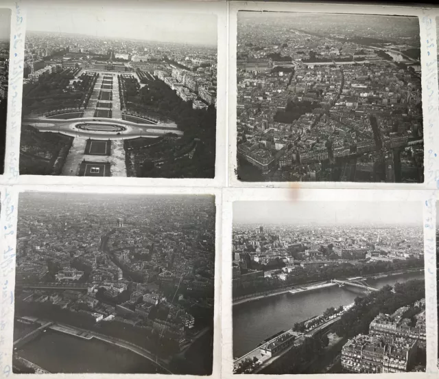 PARIS PANORAMA TOUR EIFFEL  1925 10 PLAQUES VERRE 6x13 VUES STEREOSCOPIQUES