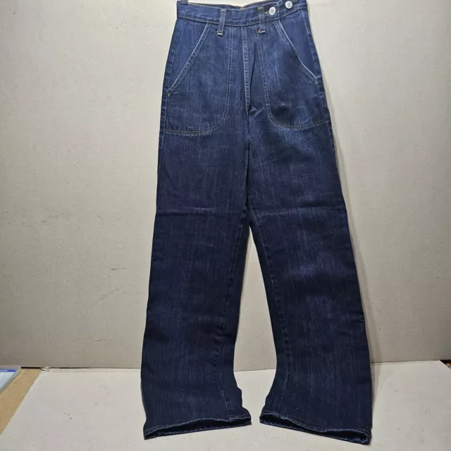 "Stivali Freddies of Pinewood vita alta jeans denim svasati made in England W24 L31"