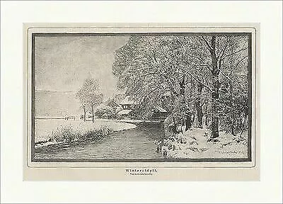 Winter-Idyll. Winterlandschaft Forsthaus Waldrand Andersen-Lundby Waidmann 0479
