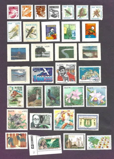 Brazil Stamps 1980 2000 Good Collection of 30 Stamps MLH