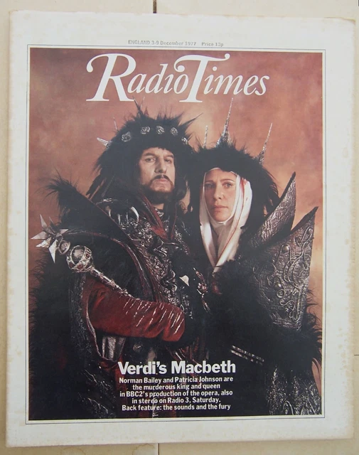 RADIO TIMES/1977/VERDI/NORMAN BAILEY/BARRY Humphries/ Morecambe & Wise ...