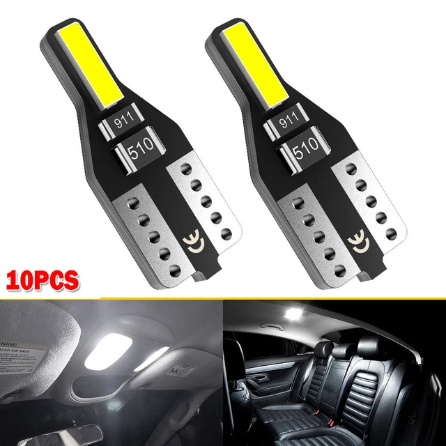 Canbus 10X T10 LED License Side Marker Dome Map Light Bulbs 194 168 2825 Lamp US